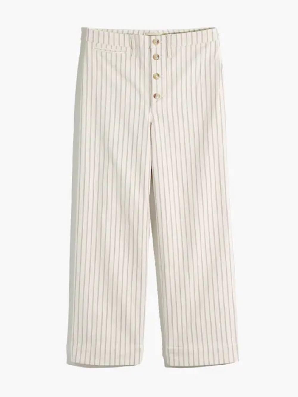 Madewell Emmett Wide-Leg Crop Pants in Indigo Stripe: Button-Front Edition